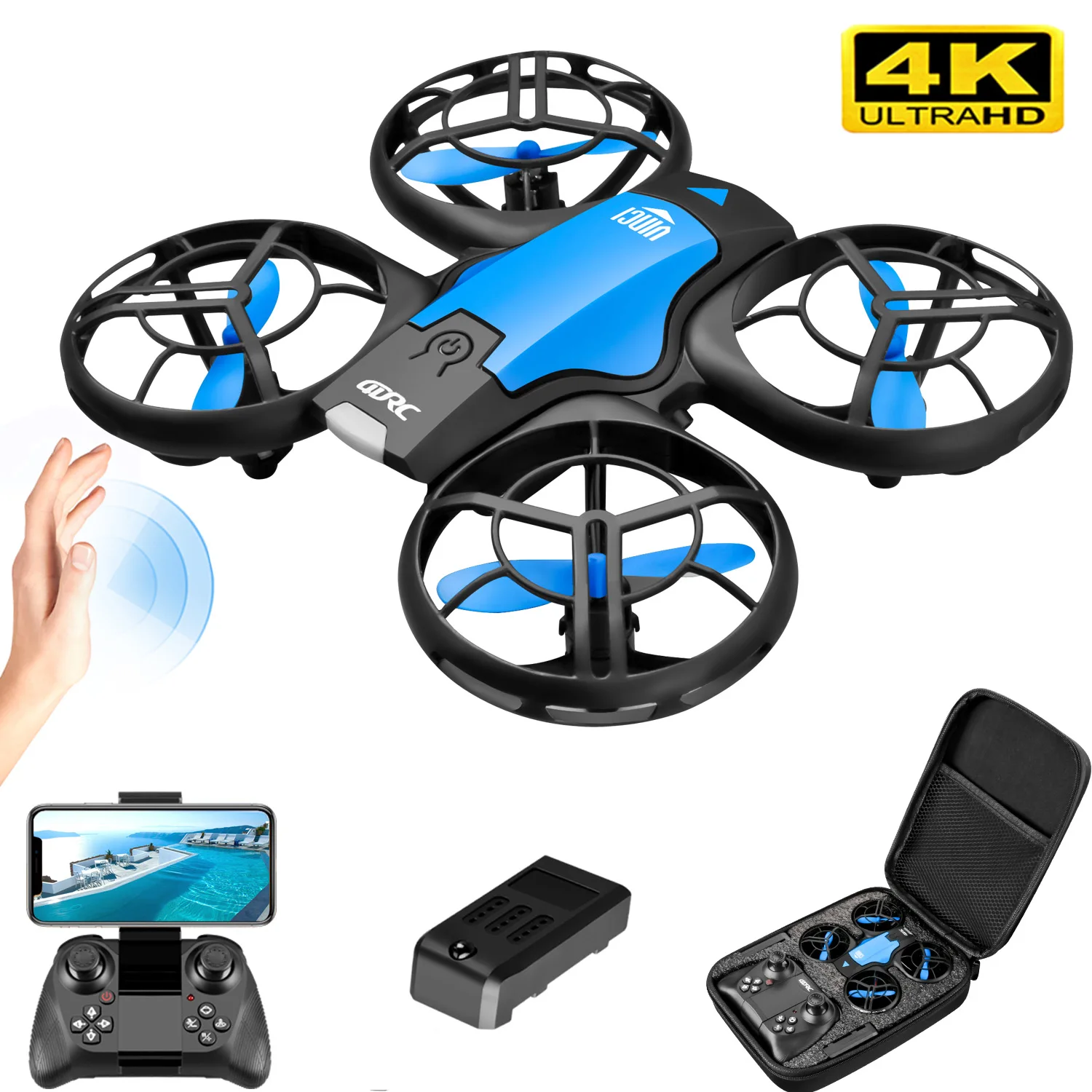 Drone Rc Helicopter With Camera - Novo Mini Drone V8 4K Profissional