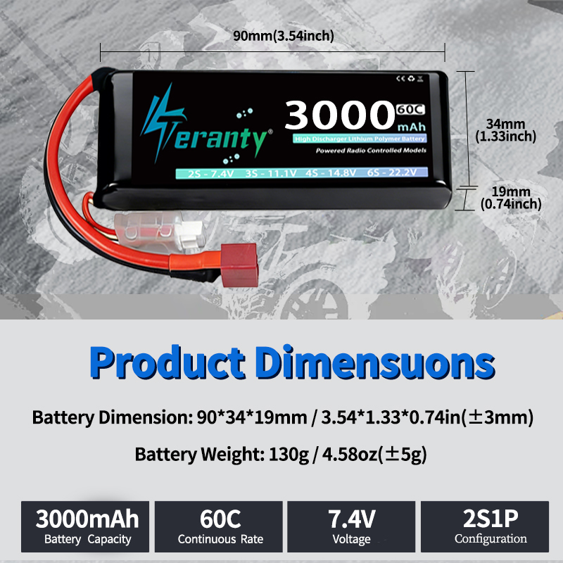 Bateria Lipo TERANTY 2S 3000mA - Drone Rcs avaliação e preço