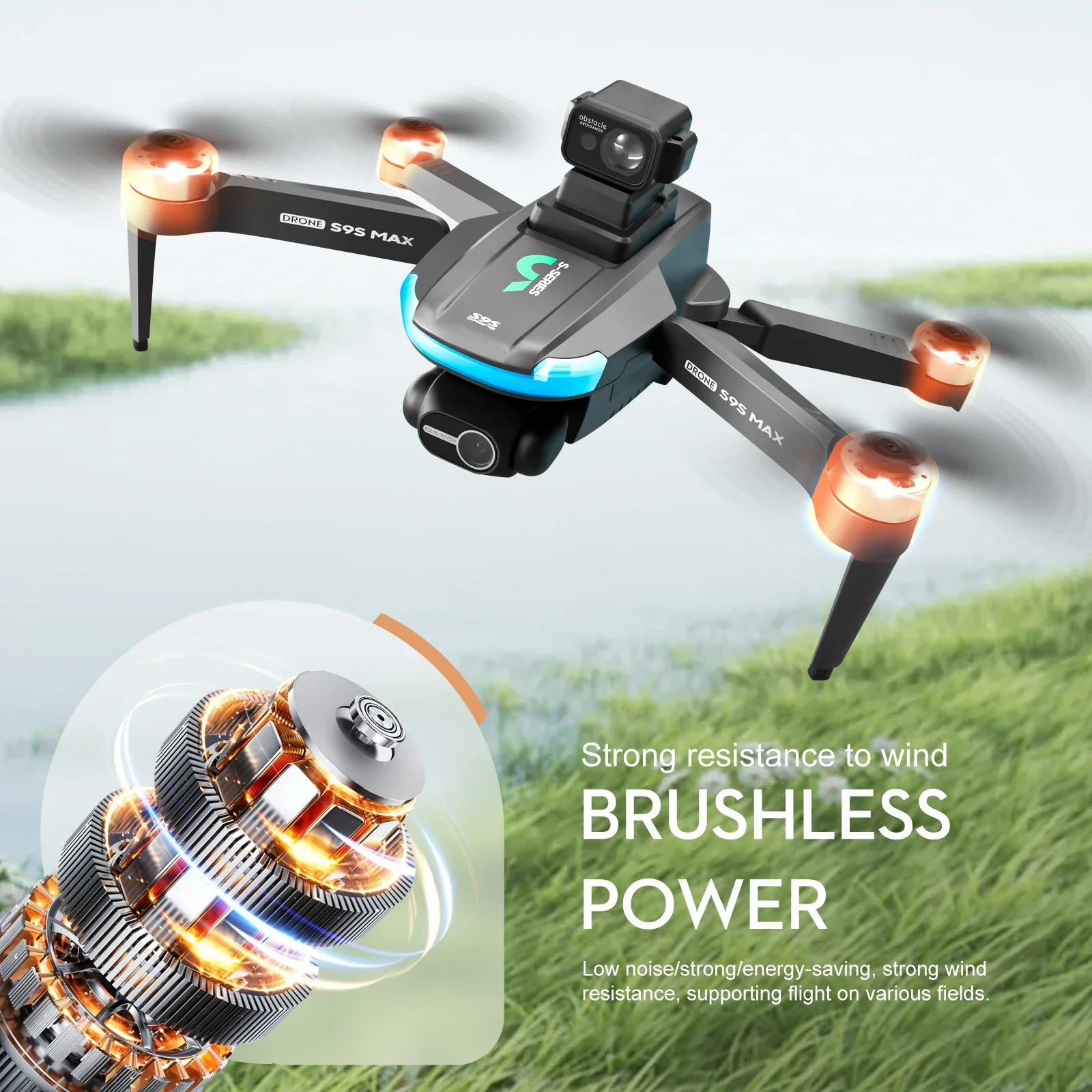 Novo s9s max mini drone 4k 2 e - Drone Rc Helicopter With Camera avaliação e preço