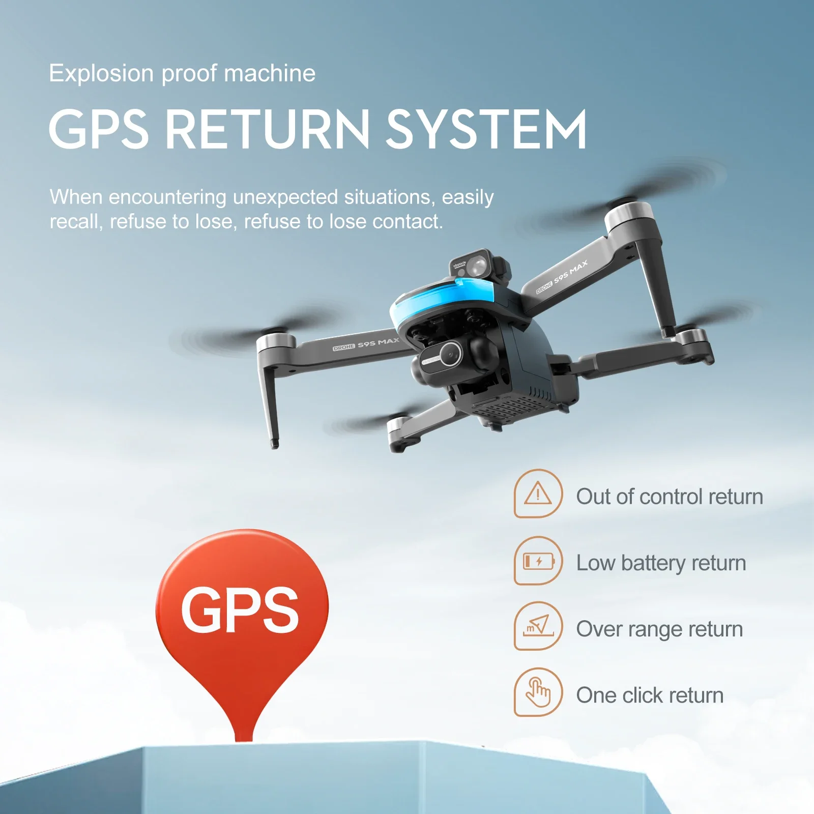 Novo s9s max mini drone 4k 2 e - Drone Rc Helicopter With Camera avaliação e preço