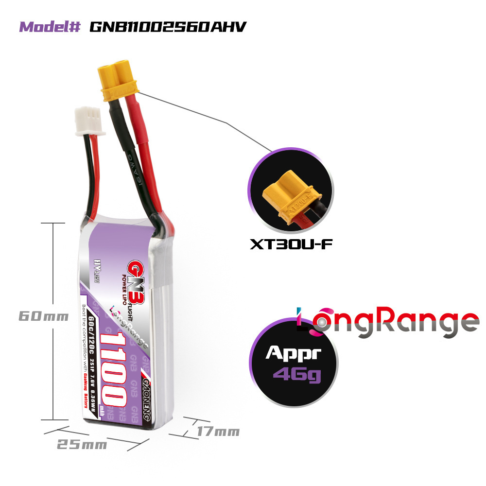 Gbn 1100mah 2S 3S 4S 6S 60c/12 - Drone Rcs avaliação e preço