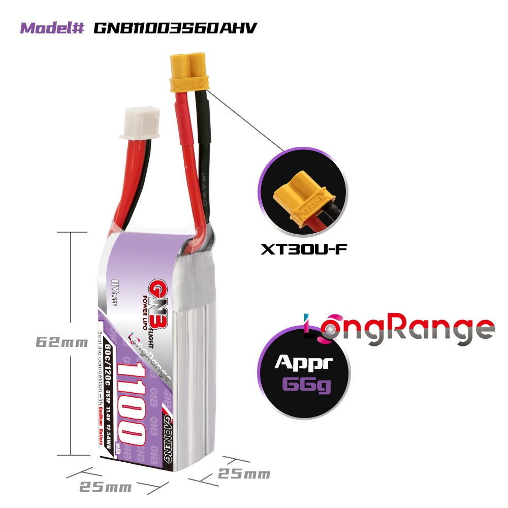 Gbn 1100mah 2S 3S 4S 6S 60c/12 - Drone Rcs avaliação e preço